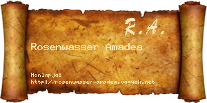 Rosenwasser Amadea névjegykártya